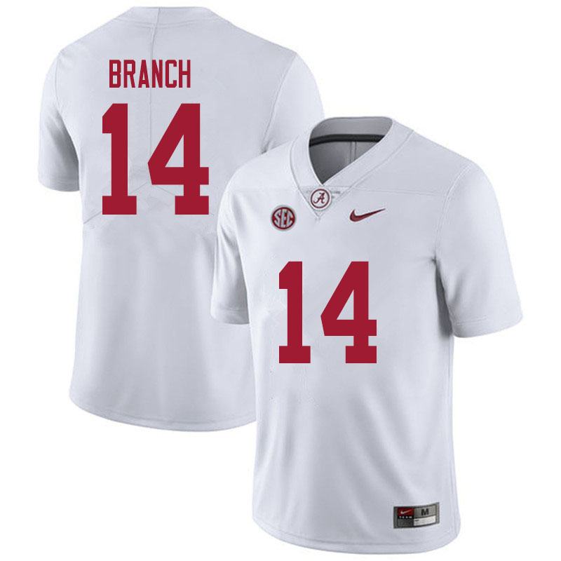 Alabama Crimson Tide Men's Brian Branch #14 White NCAA Nike Authentic Stitched 2020 College Football Jersey YH16A35BR